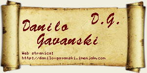 Danilo Gavanski vizit kartica